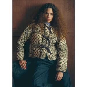 Sézane Saria Jacket - 6 Dominote Patchwork Print